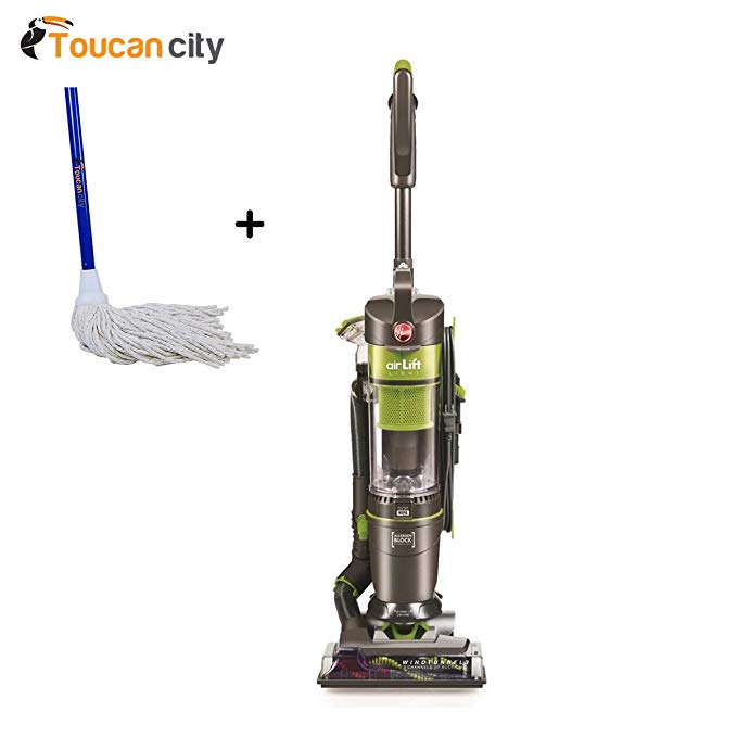 Hoover Air Lift Light Bagless Upright Vacuum and Canister Vacuum Cleaner Combo UH72540 and Toucan City String Mop