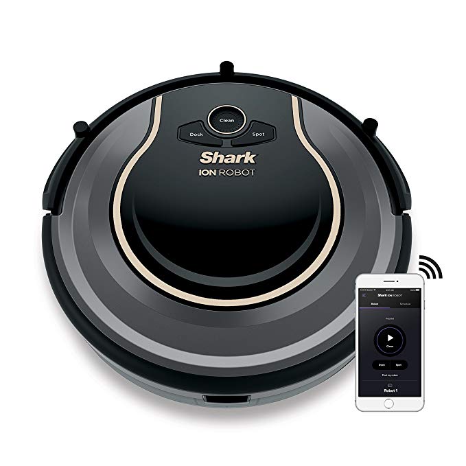 Shark ION Robot Vacuum WIFI-Connected, Voice Control Dual-Action Robotic Vacuum Carpet and Hard Floor Cleaner, Works with Alexa (RV750)