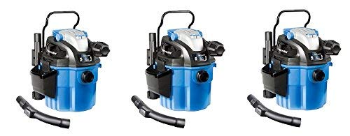 Vacmaster 5 Gallon, 5 Peak HP, with 2-Stage Motor, Wet/Dry Vacuum, Wall Mountable and with Remote Control (3-Pack)