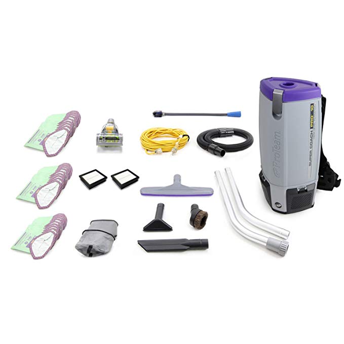 ProTeam Fully Loaded Super Coach Pro 10 QT Commercial Backpack Vacuum Cleaner