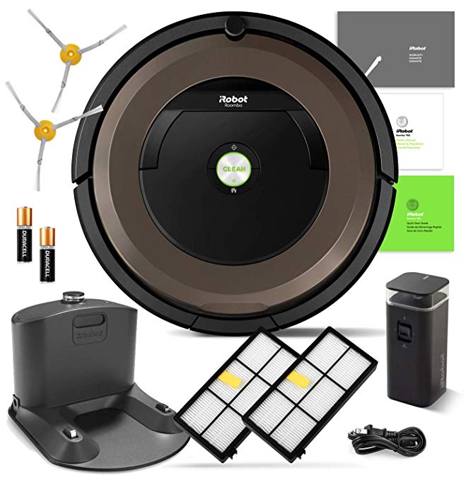 iRobot Roomba 890 Robotic Vacuum Cleaner with Wi-Fi Connectivity + Manufacturer's Warranty + Extra Sidebrush and Extra Filter Bundle