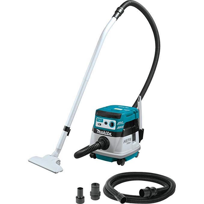 Makita XCV08Z 18V X2 LXT Lithium-Ion (36V) Brushless Cordless 2.1 Gallon HEPA Filter Dry Dust Extractor/Vacuum, with AWS, Tool Only